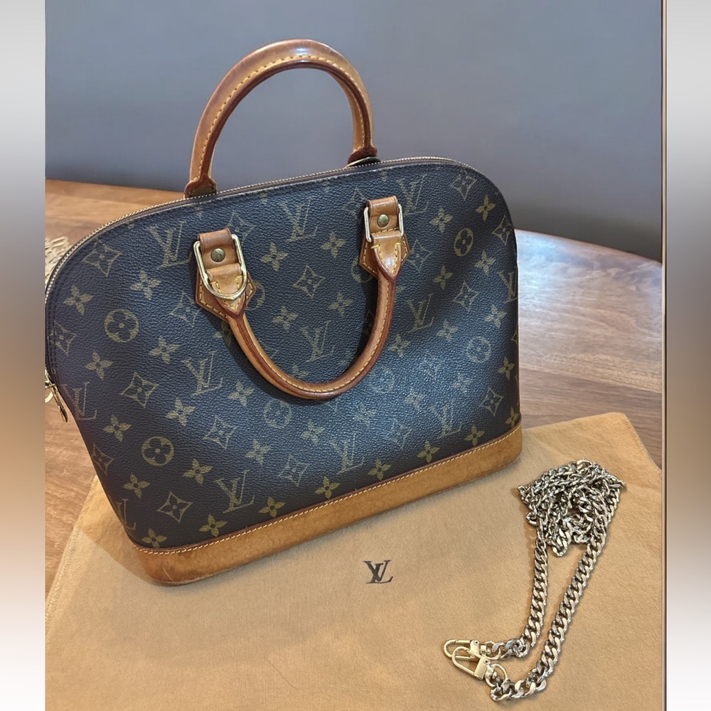 EUC Authentic Louis Vuitton Vintage Alma PM Handbag With Dustbag, Insert & Chain